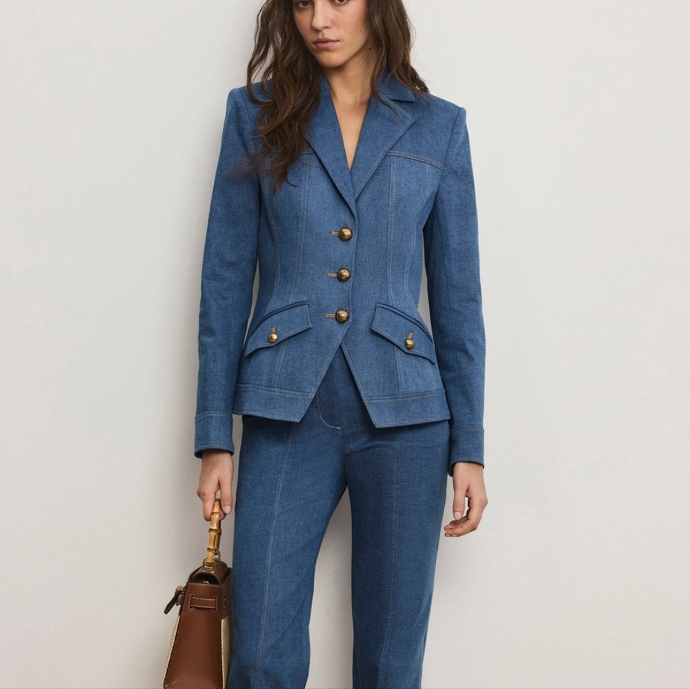 Veronica Beard Randy Denim Dickey Jacket - Picture 4 of 16